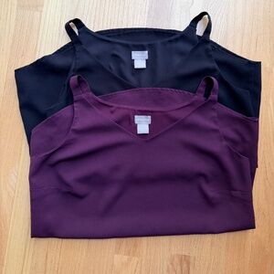 CHICOS Lined Shells Size 0 Black and Plum